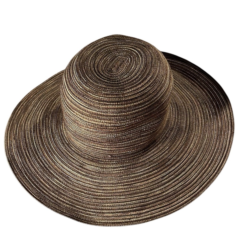 Raffaelo Bettini Brown and Gold Wide-Brim Hat